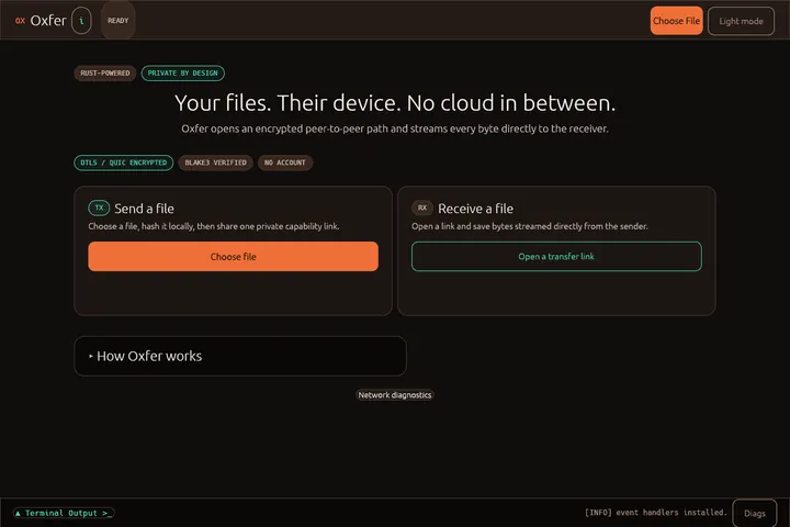 Oxfer screenshot
