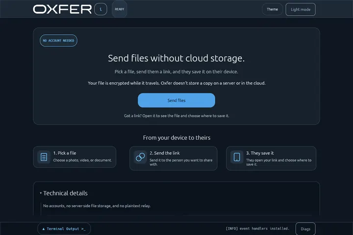 Oxfer screenshot