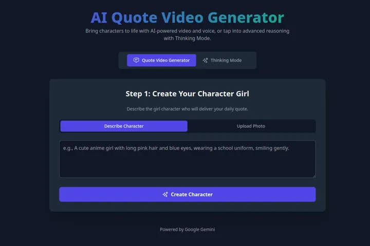 AI Quote Video Generator screenshot
