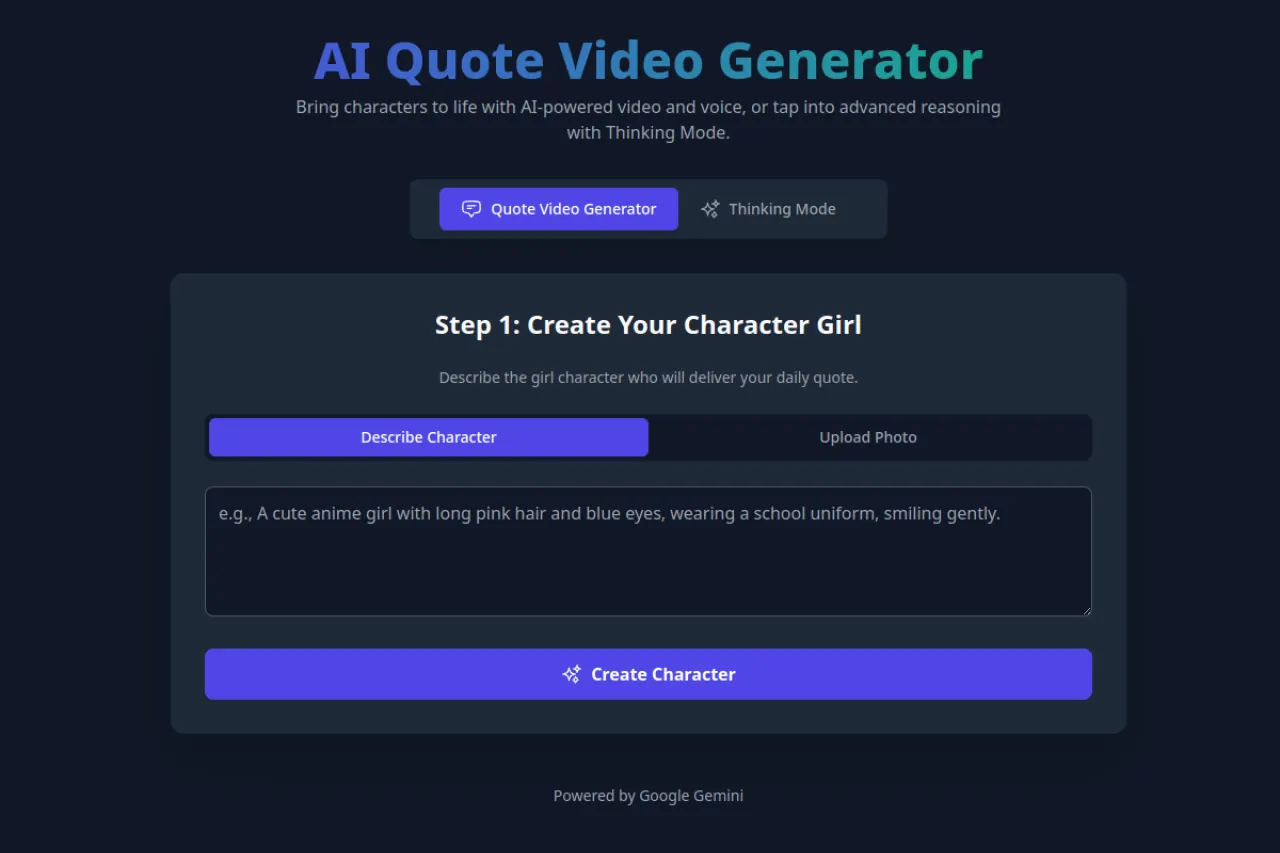 AI Quote Video Generator screenshot